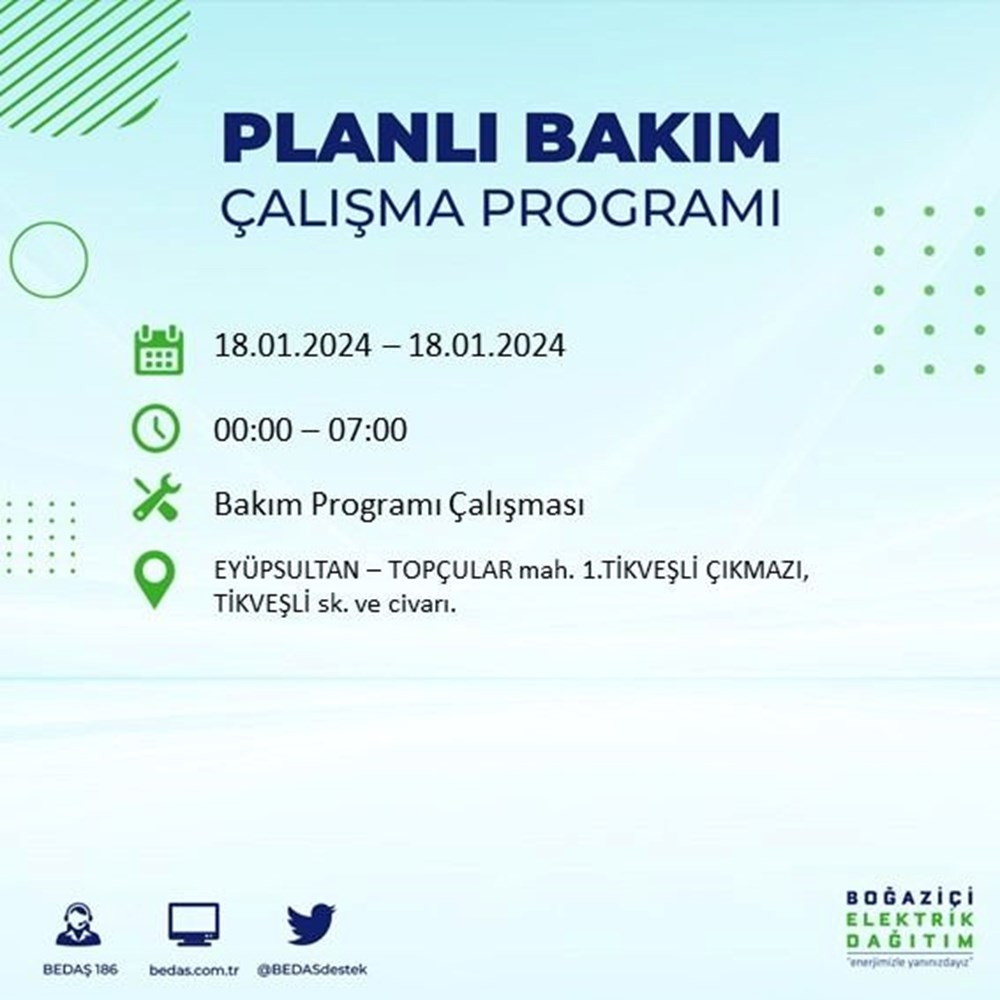 İstanbul'un 17 ilçesinde elektrik kesintisi: Elektrikler ne zaman gelecek? (18 Ocak BEDAŞ kesinti programı) - 23