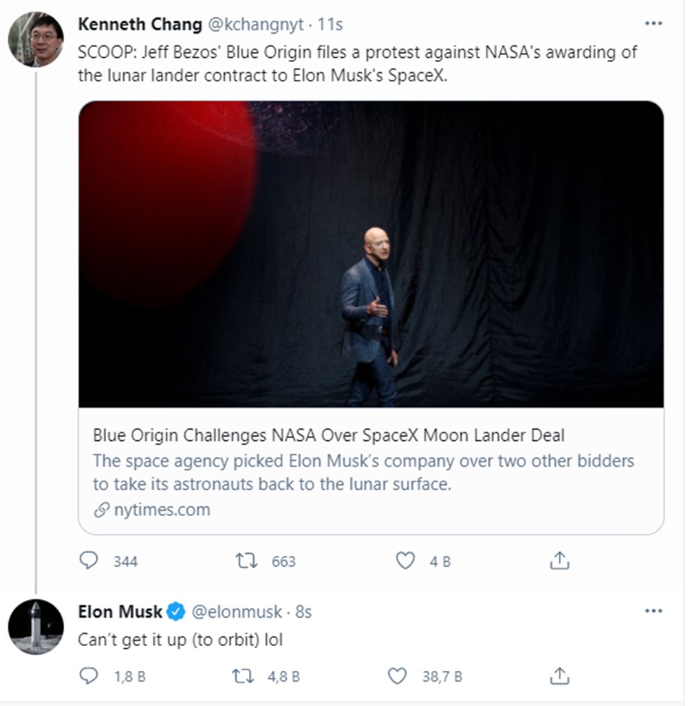 Elon Musk ve Jeff Bezos arasında sular durulmuyor: Blue Origin’den SpaceX ile NASA arasındaki anlaşmaya protesto - 5