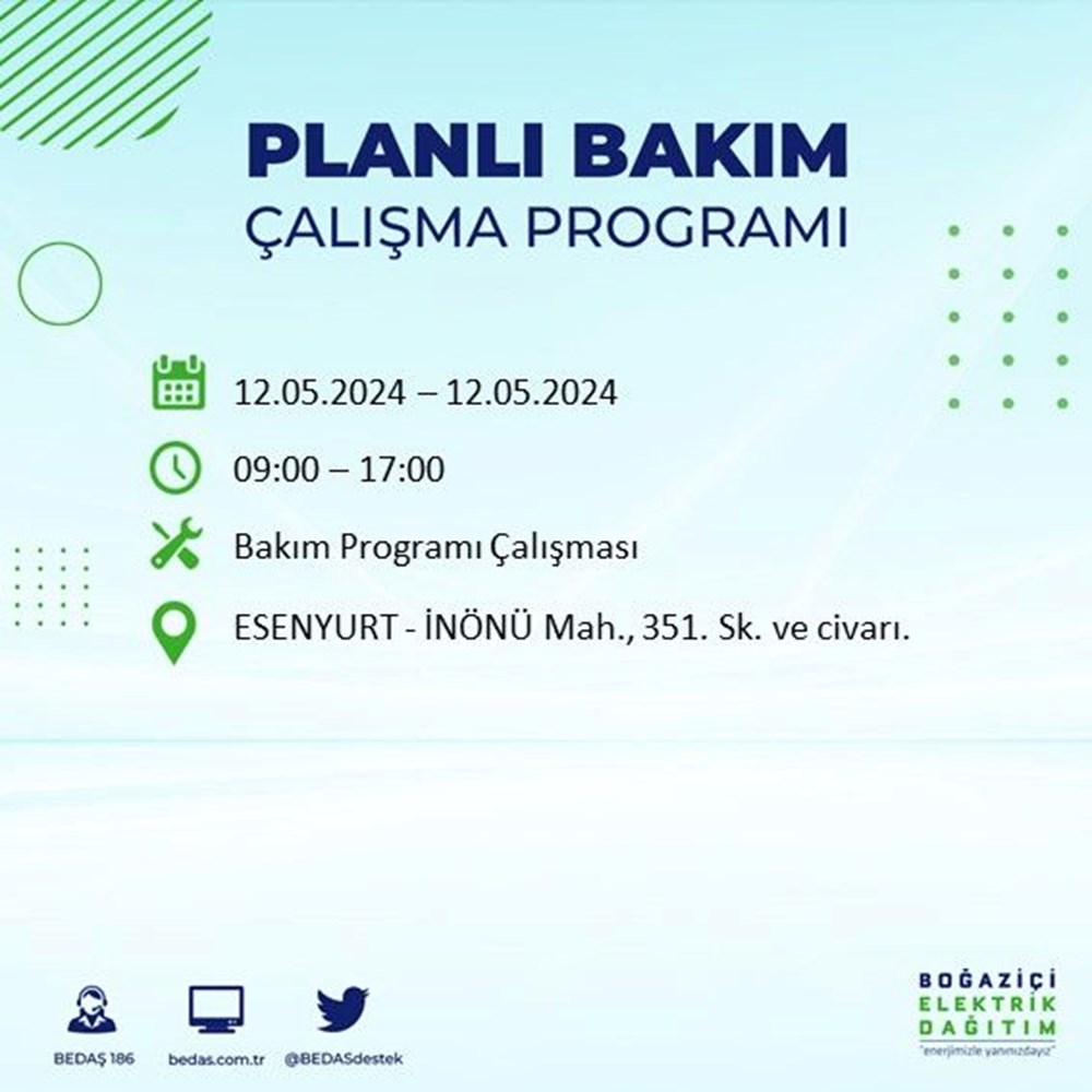 İstanbul'un 10 ilçesinde elektrik kesintisi: Elektrikler ne zaman gelecek? BEDAŞ kesinti programı - 6