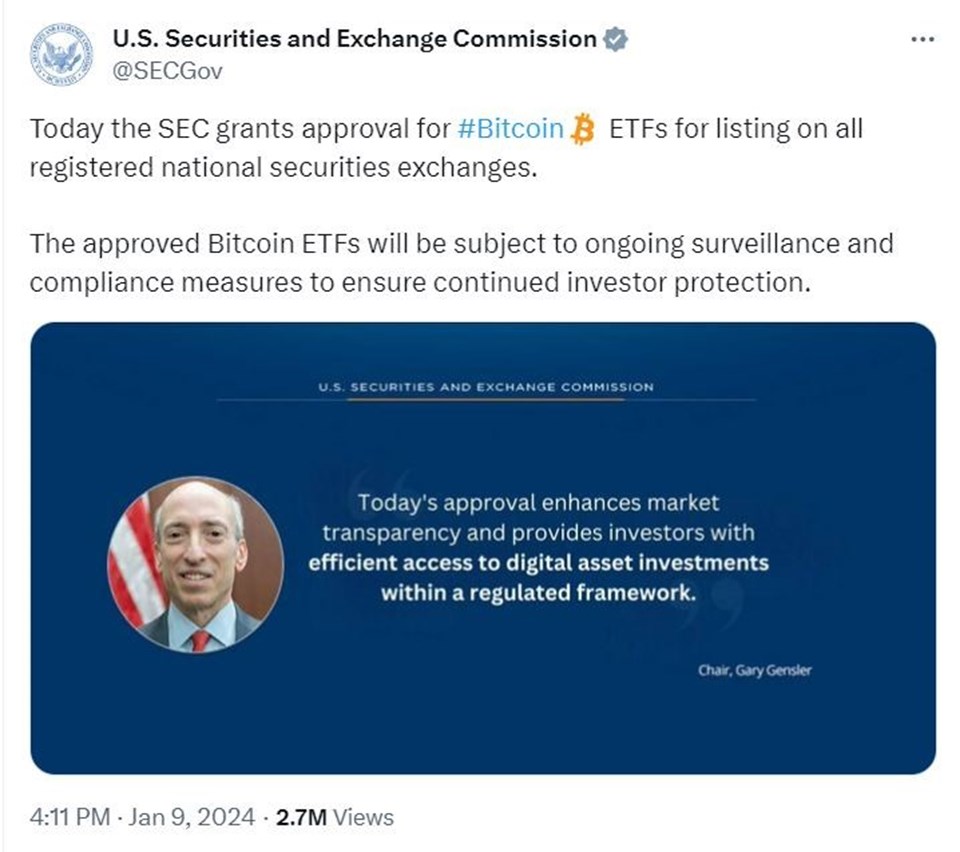 Milyon dolarlık vurgun | SEC'in hesabı ele geçirildi: Bitcoin ETF paylaşımı yalan çıktı - 1