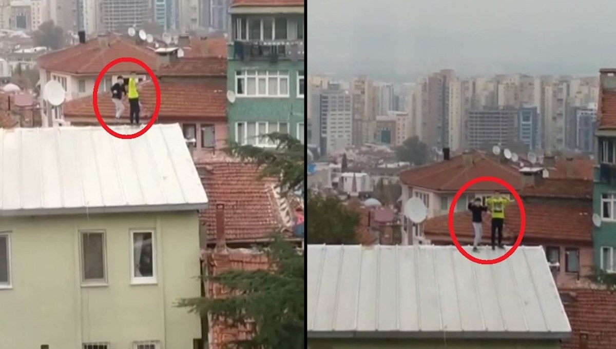 Bursa’da korkutan görüntü: Tik-tok videosu için çatıya çıktılar