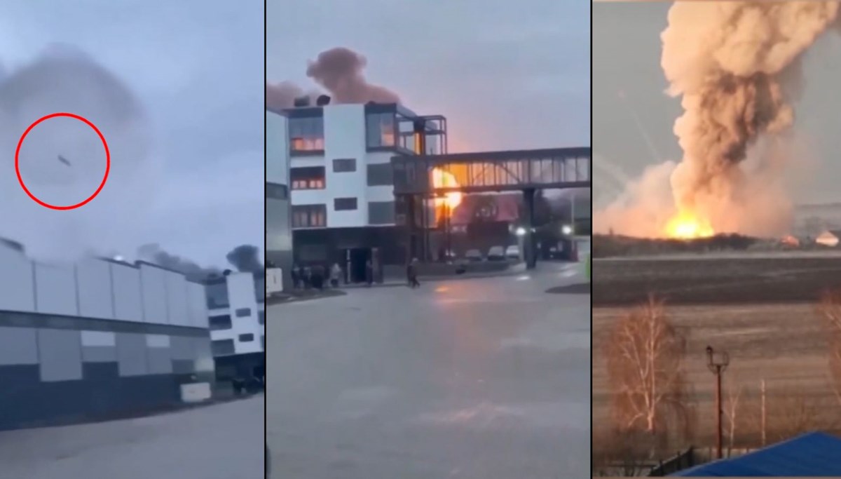 İşte bombanın yerleşim yerine düştüğü an