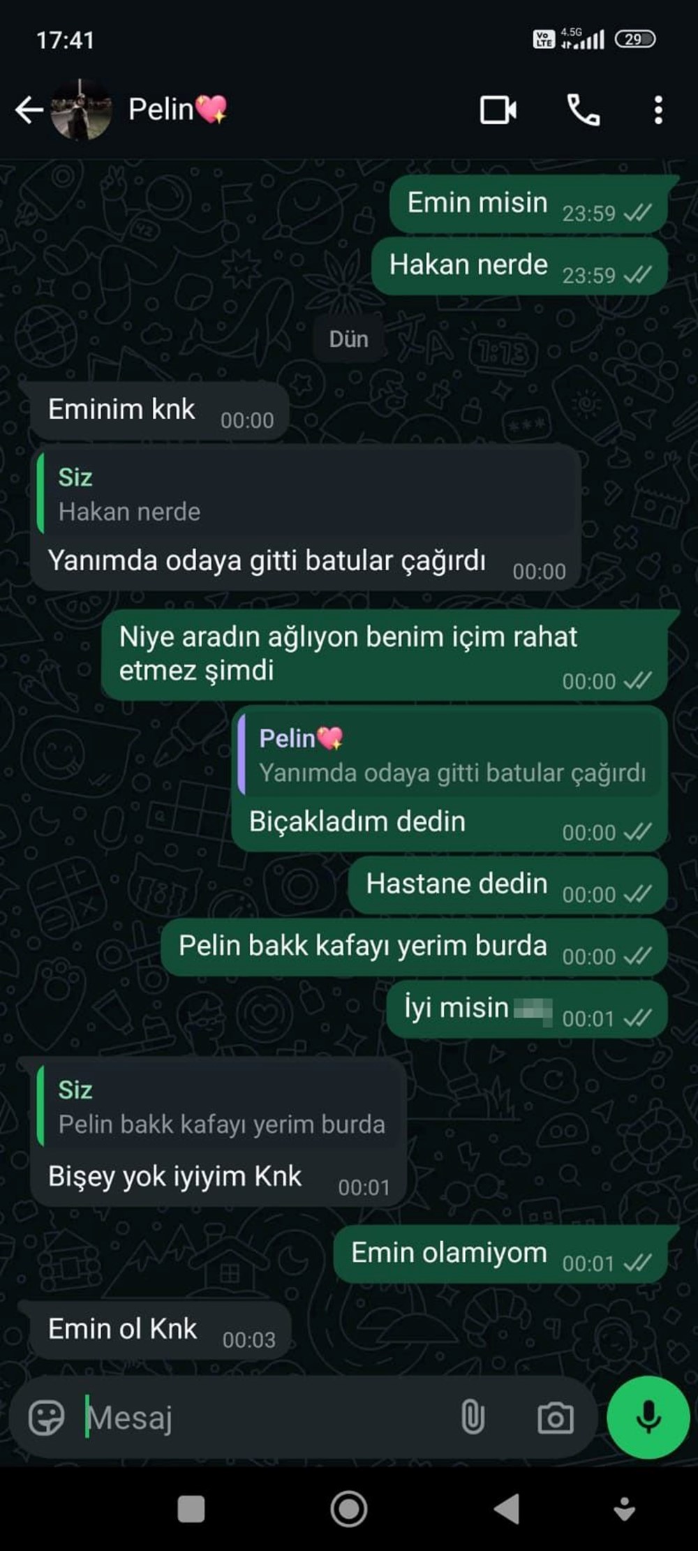Erkek arkadaşını kalbinden bıçaklamıştı! Cinayet sonrası mesajlar ortaya çıktı: Bıçakladım dedin, Hakan nerede? - 3