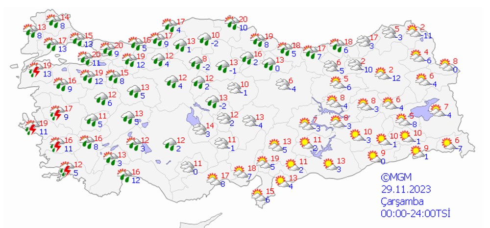 Meteoroloji'den 67 il için sarı ve turuncu kodlu uyarı - 11