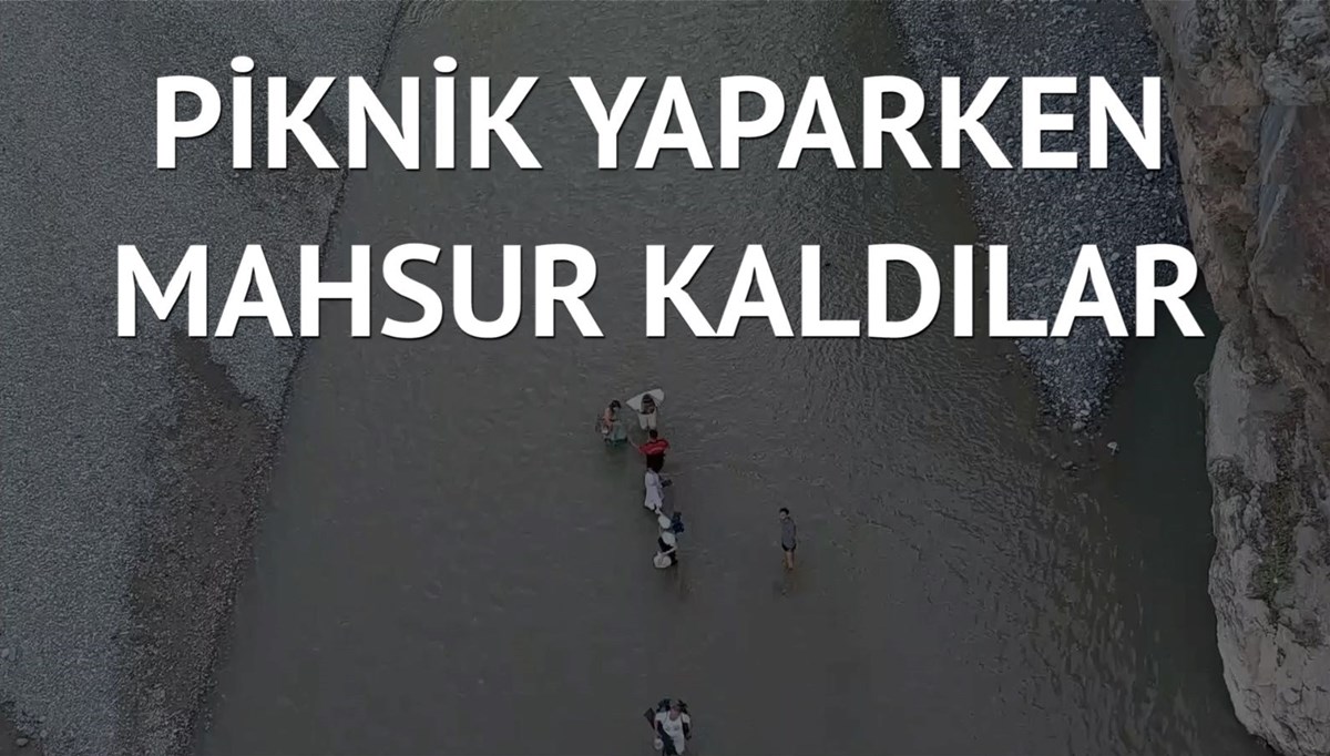 Baraj kapakları açılınca çayda mahsur kaldılar
