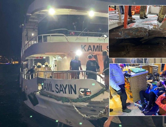 Yolcu motoru, Boğaz'da kuru yük gemisi ile çarpıştı: 12 yaralı