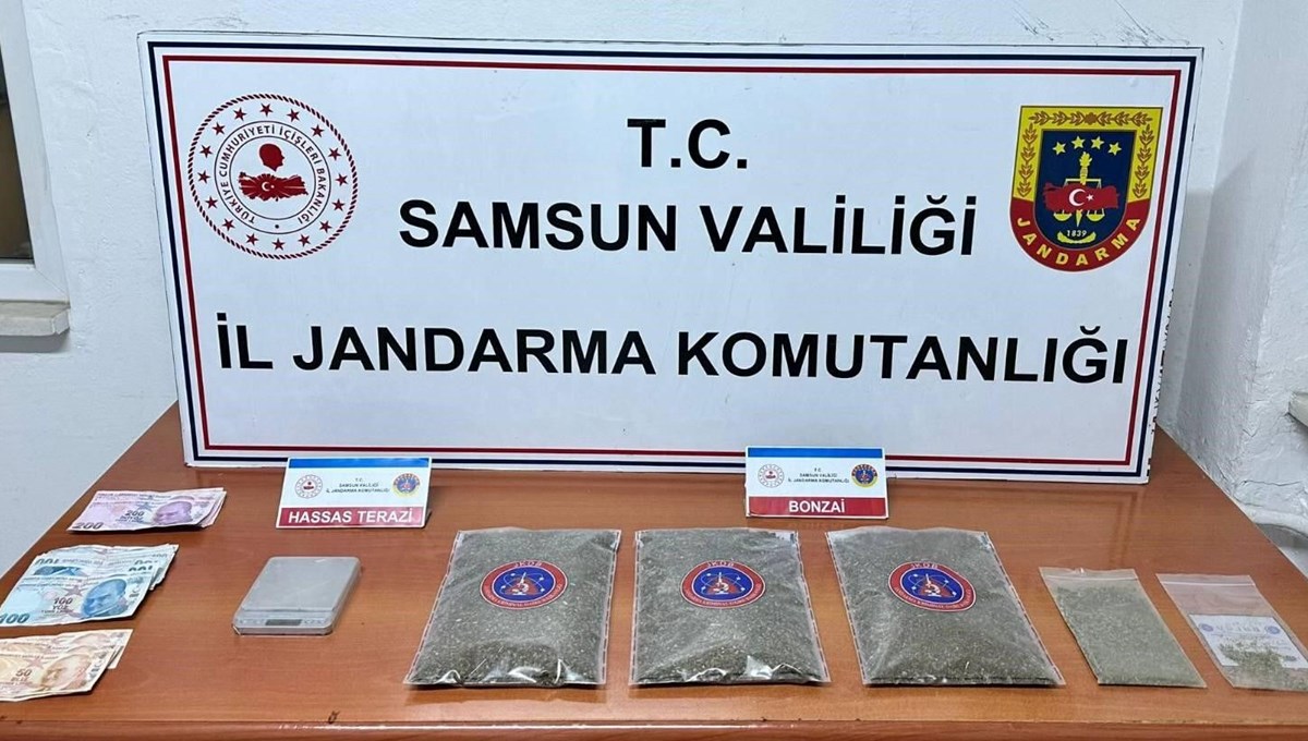 Samsun'da jandarma 1 kilo 50 gram bonzai ele geçirdi: 1 gözaltı Samsun'da jandarma 1 kilo 50 gram bonzai ele geçirdi: 1 gözaltı