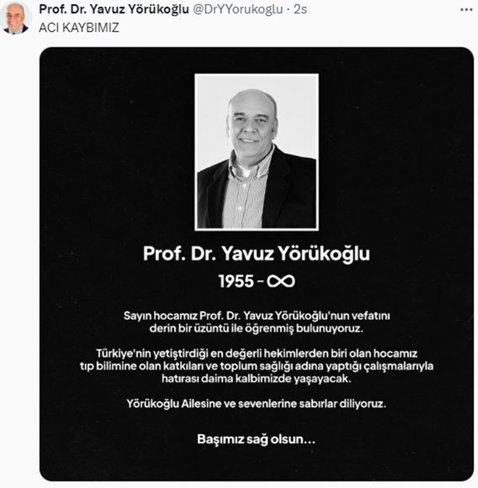Aralıklı oruç ve doğal beslenme önerileriyle bilinen Prof. Dr. Yavuz Yörükoğlu hayatını kaybetti - 1