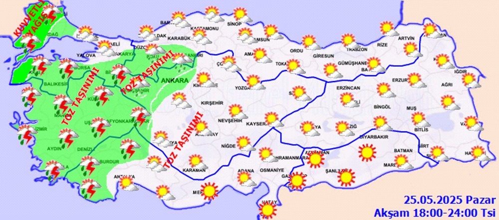 Meteorolojiden İstanbul dahil birçok vilayet için sağanak yağış uyarısı 75