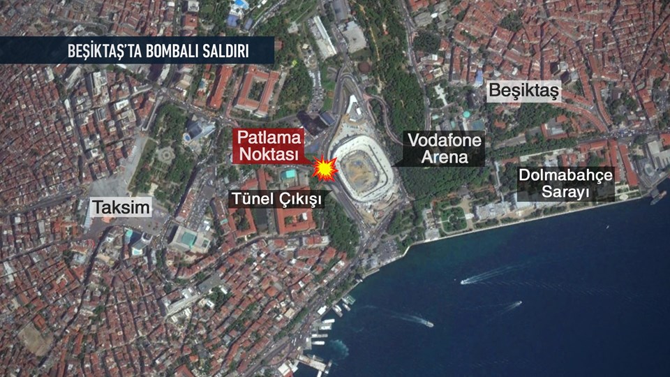 İstanbul Beşiktaş'ta Vodafone Arena yakınında iki bombalı saldırı - 1