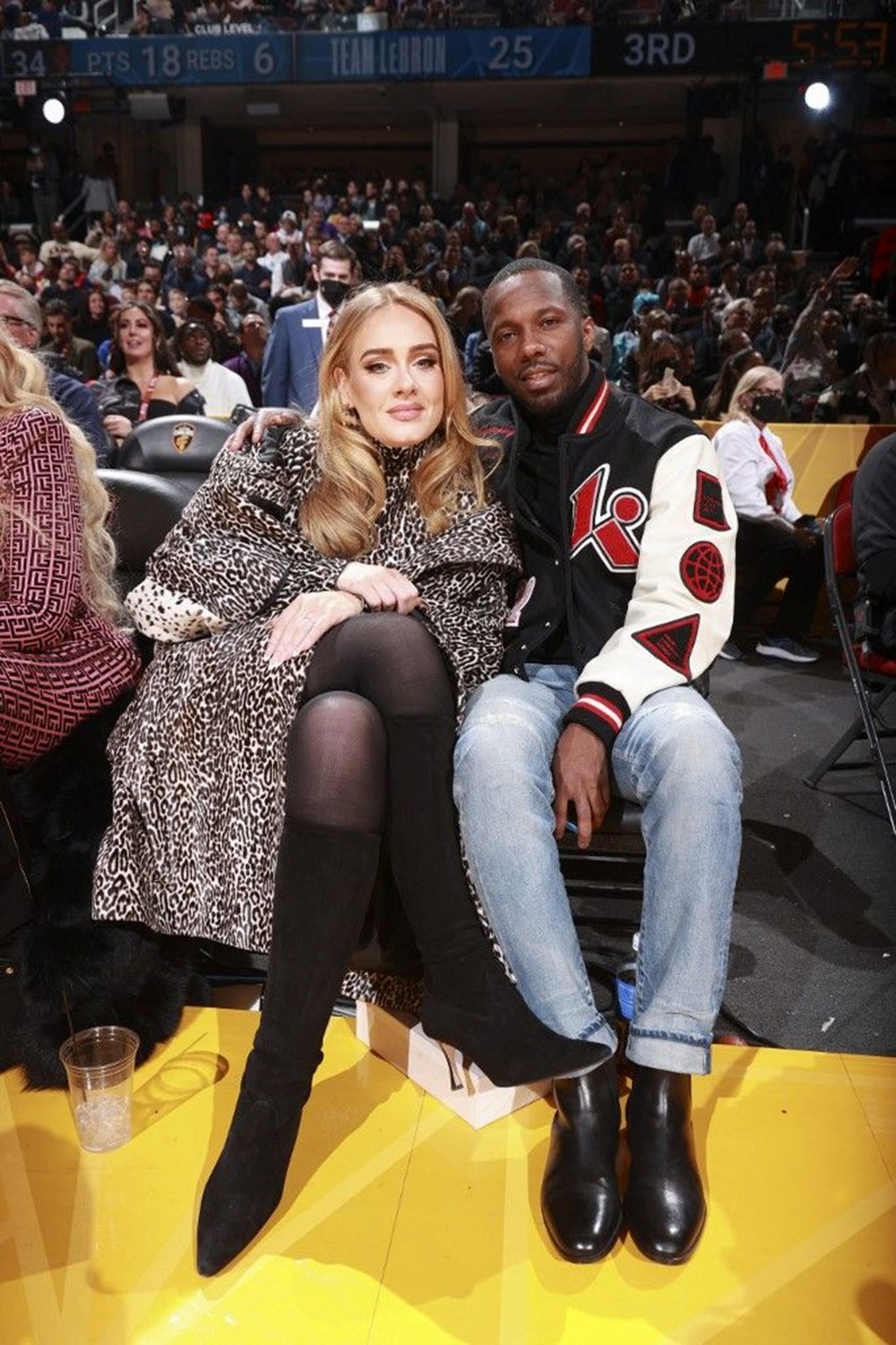 Adele sevgilisi Rich Paul ile NBA All Star maçında - 1