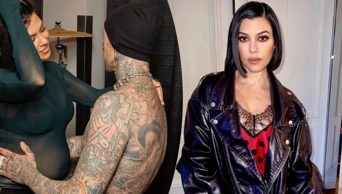 Anne olmak için gün sayan Kourtney Kardashian'dan karnı burnunda yeni poz