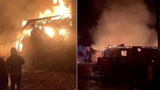 Çorum'da üç ev alev alev yandı