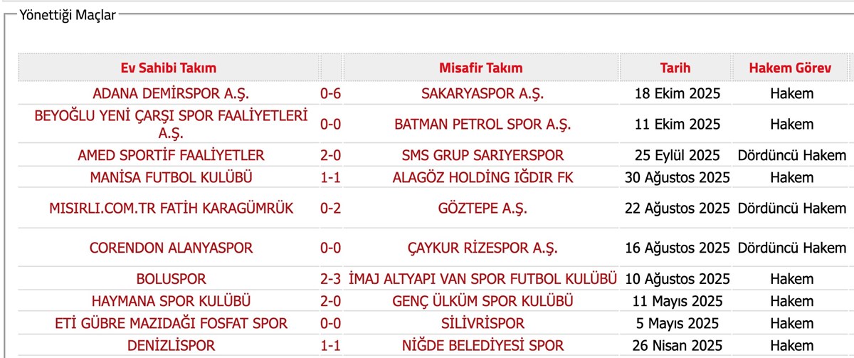 Üst klasman hakemi Egemen Artun