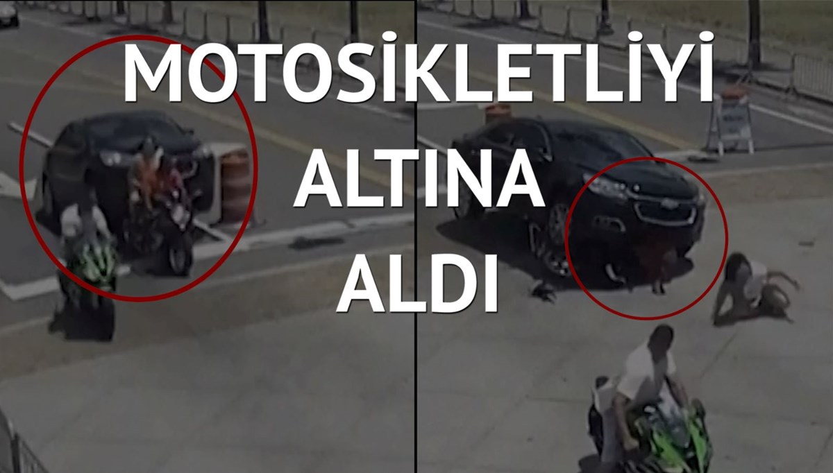 Motosiklet sürücüsünün mucize kurtuluşu