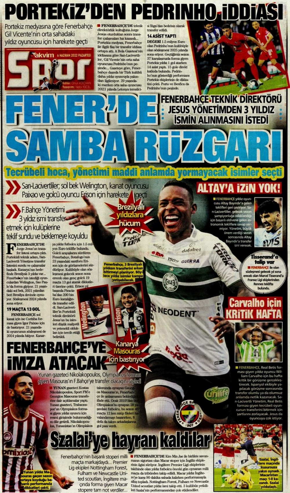 Günün spor manşetleri (6 Haziran 2022) - 2