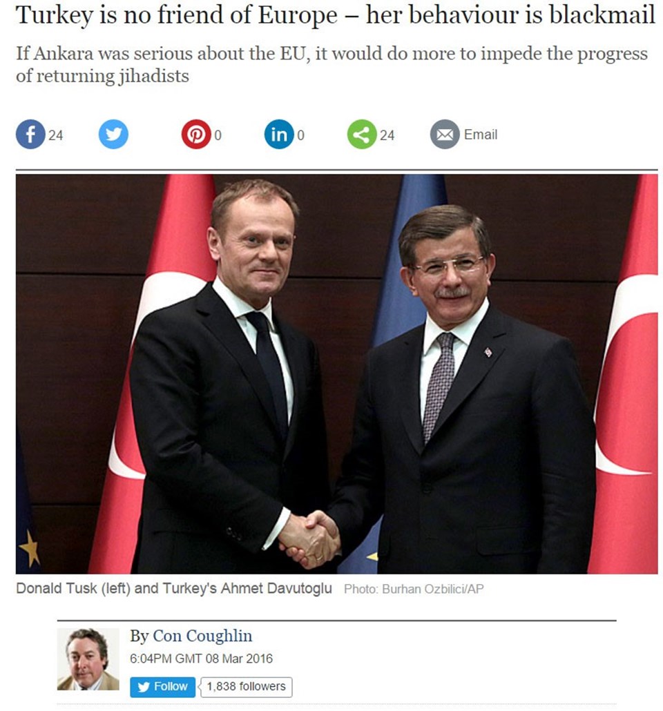 Daily Telegraph: Türkiye Avrupa'nın dostu değil, tavrı şantaj - 1