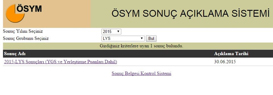 LYS yerleştirme tercih sonuçları açıklandı (LYS 2015) - 1