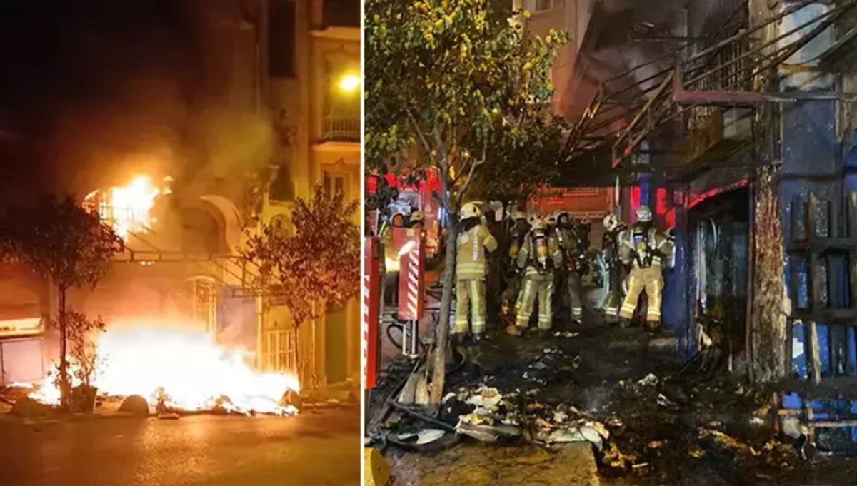 Beyoğlu'nda Tarihi Gueive Han'da yangın Beyoğlu'nda Tarihi Gueive Han'da yangın