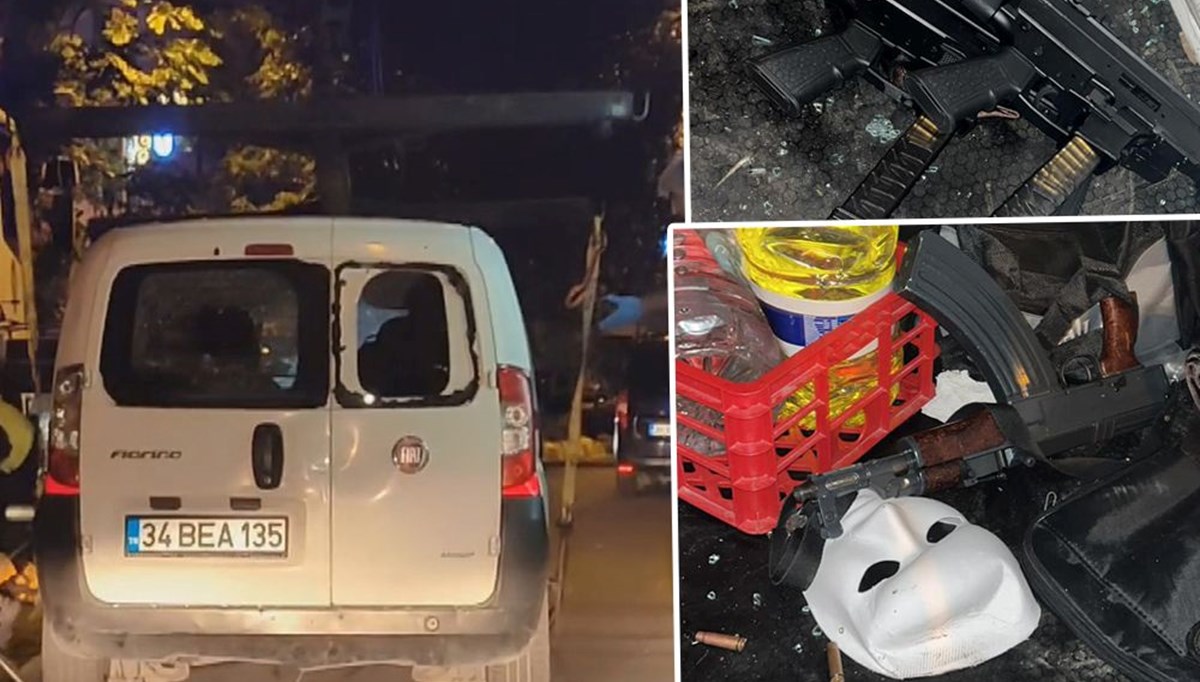 Terk edilen araçtan otomatik silahlar çıktı (İstanbul’da polis maskeli şüphelileri arıyor)