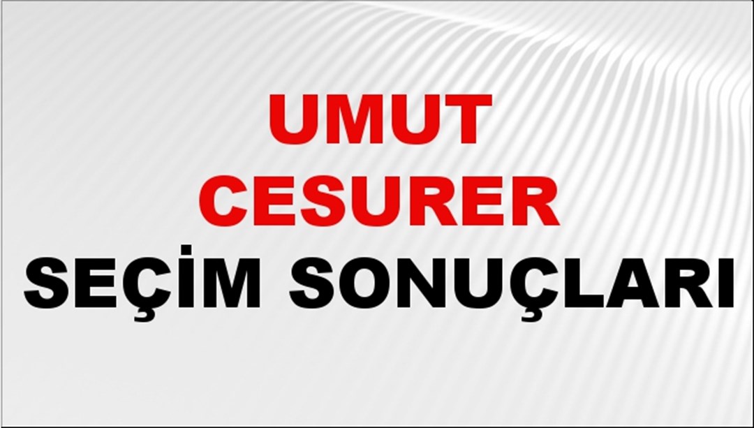 Umut Cesurer Seçim Sonuçları 2024 Canlı: 31 Mart 2024 Türkiye Umut Cesurer Yerel Seçim Sonucu ve İlçe İlçe YSK Oy Sonuçları Son Dakika