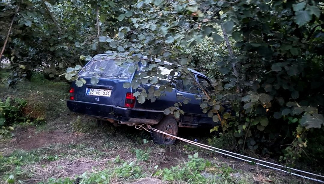 Fındık bahçesine yuvarlanan otomobilin sürücüsü öldü