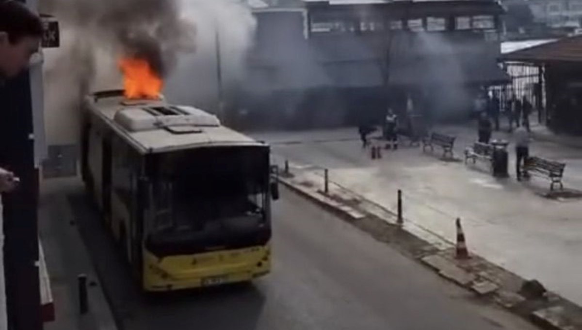 Beykoz'da İETT otobüsünde yangın Beykoz'da İETT otobüsünde yangın
