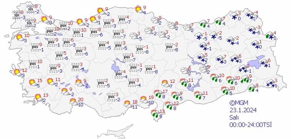 Yarın hava nasıl olacak? 23 Ocak il il hava durumu tahminleri - 1