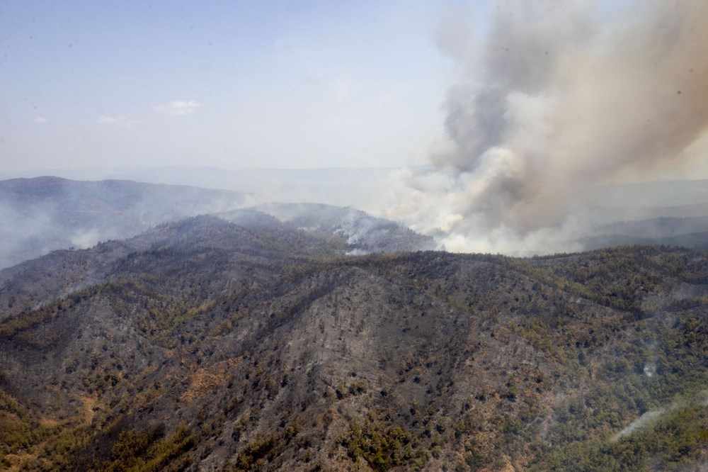 Yangının başladığı bölge ve yanan ormanlık alan havadan görüntülendi - 27
