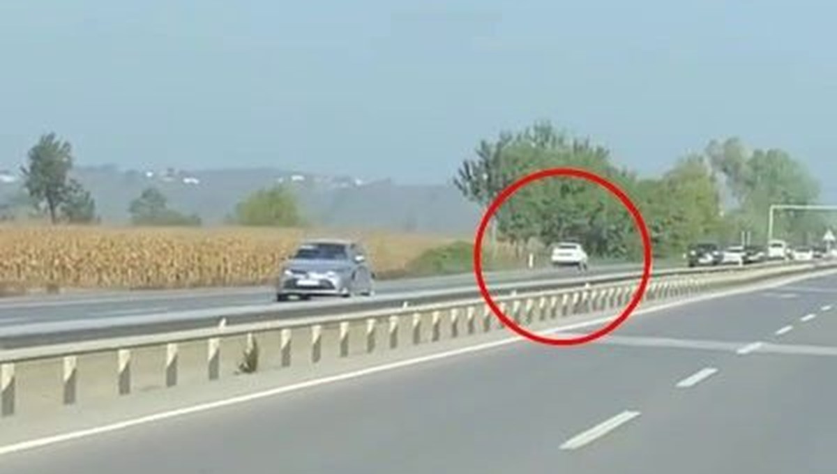 Trafikte ters yönde ilerledi Trafikte ters yönde ilerledi
