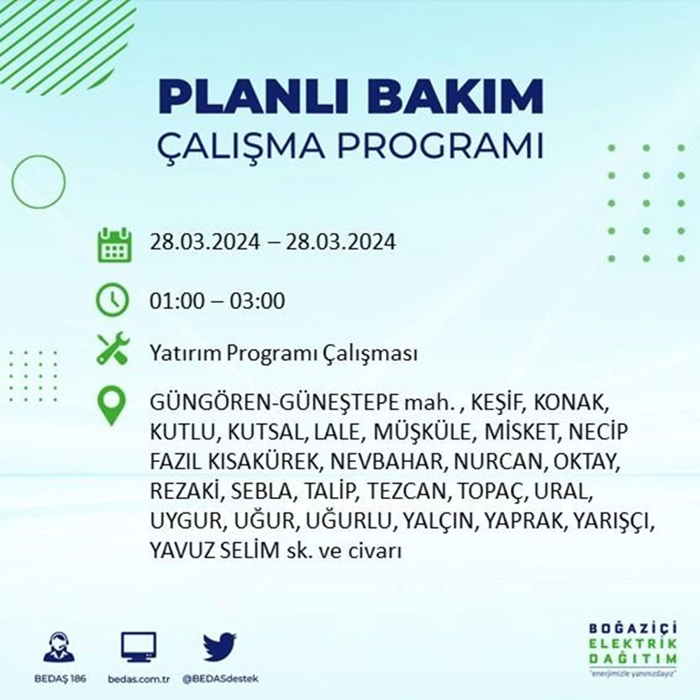 Mumlarınızı hazırlayın: İstanbul'un 19 ilçesinde elektrik kesintisi