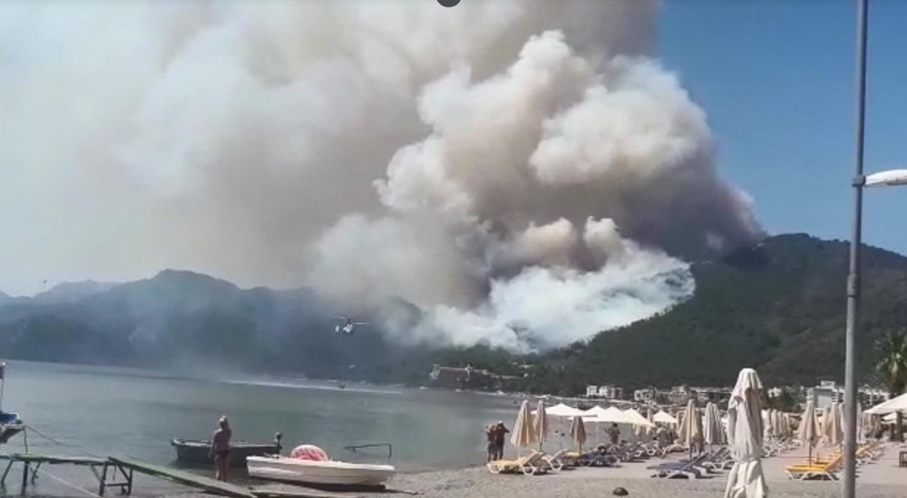 Marmaris'te orman yangını: Bir personel şehit oldu