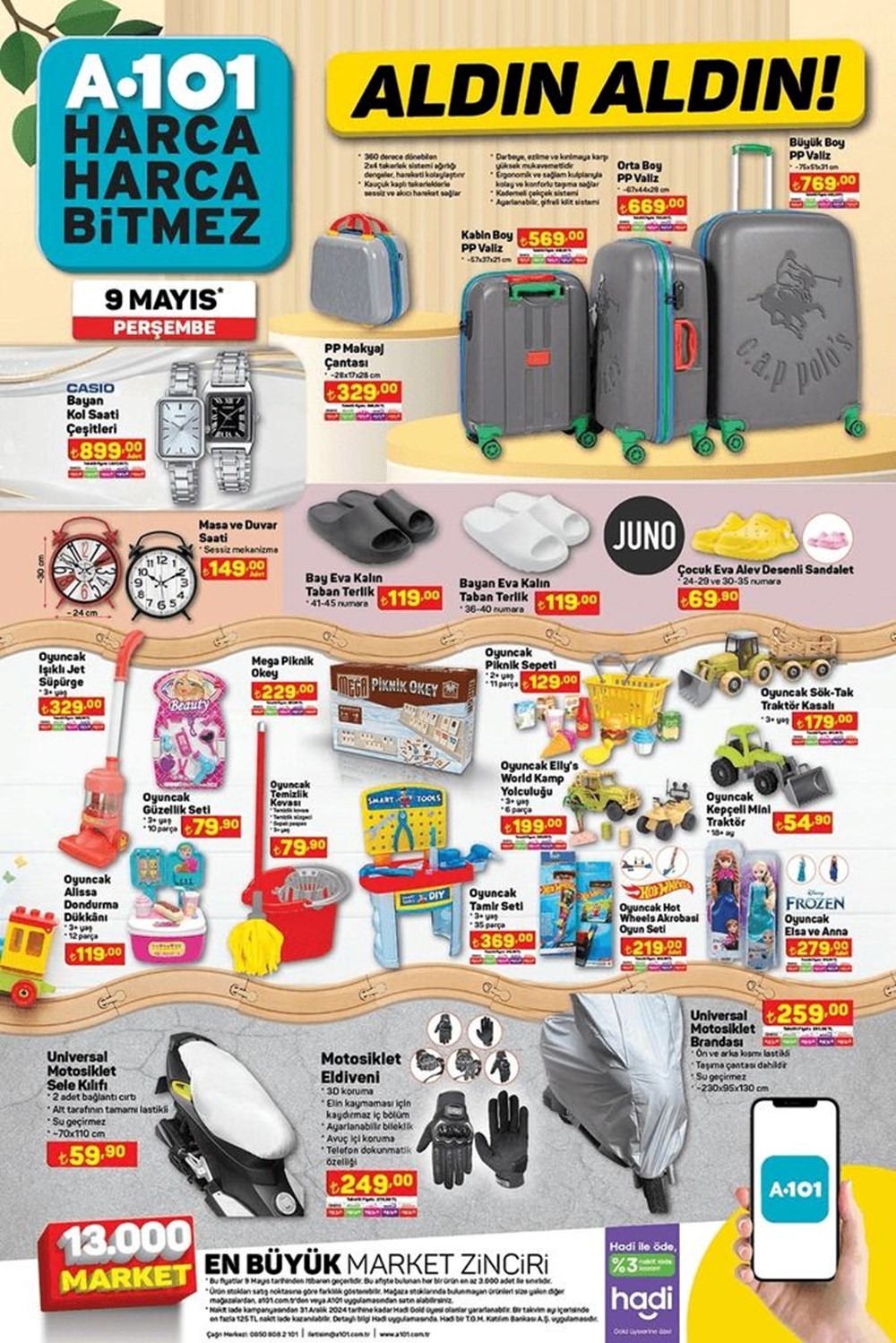 تركيا اليوم عروض وخصومات منوعة من سلسلة متاجر A101 هذا الأسبوع تخفيضات A101 الحالية 9 مايو 2024: منتجات جديدة مخفضة خاصة لهذا الأسبوع في سوق A101 - 9