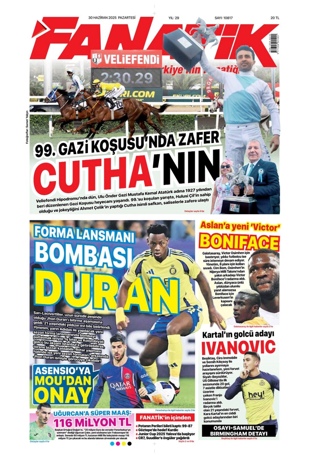 "O artık oyun kurucu" (30 Haziran 2025 spor manşetleri) - 1