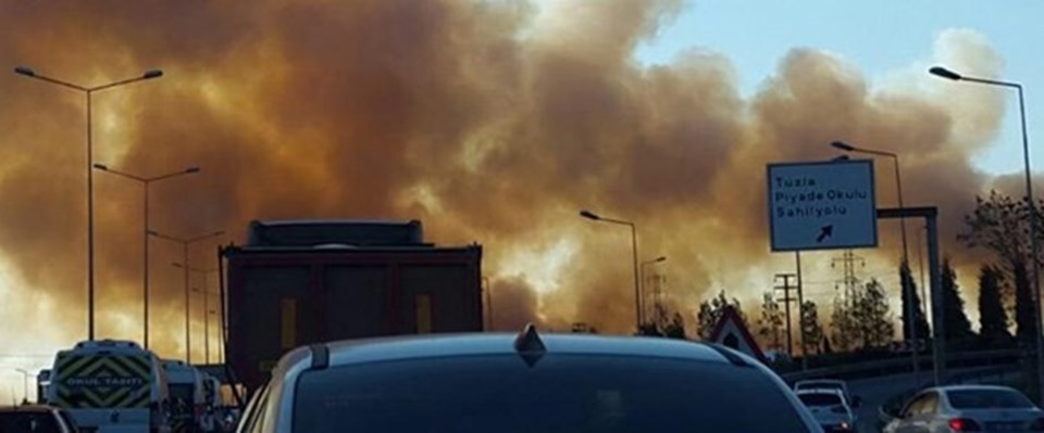 Tuzla'da askeri bölgedeki yangın söndürüldü - 1