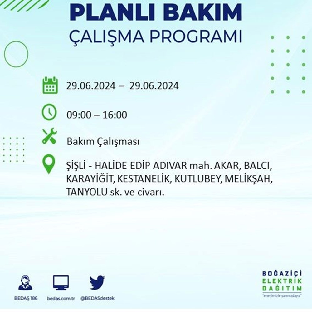 İstanbul'un 11 ilçesinde elektrik kesintisi: Elektrikler ne zaman gelecek? (BEDAŞ 29 Haziran elektrik kesintisi programı) - 18