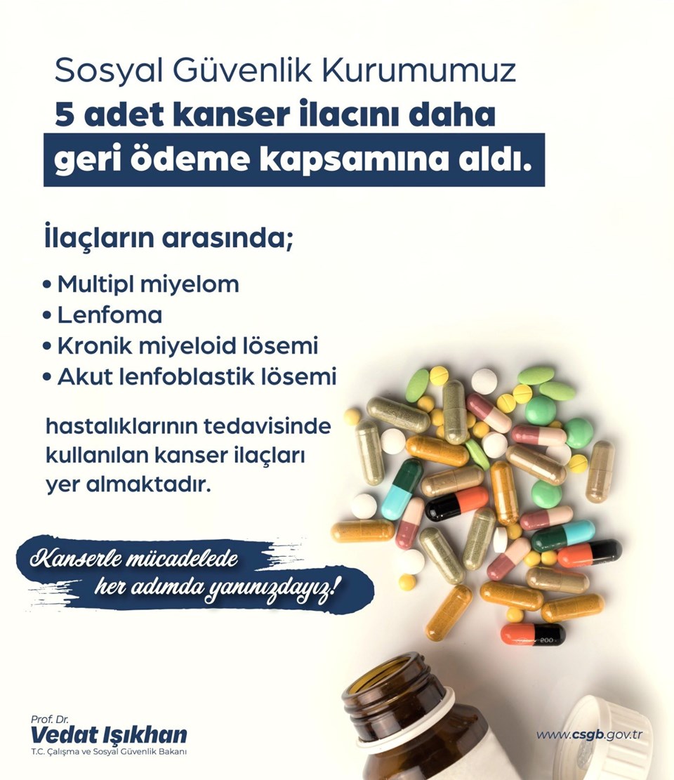 5 kanser ilacı daha ödeme listesine alındı - 1