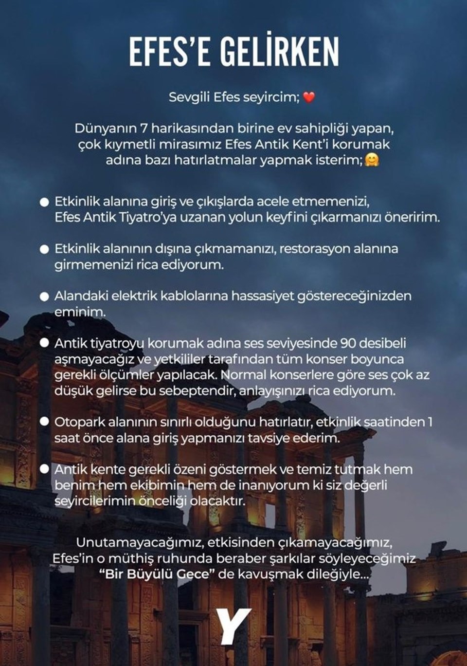 Efes Antik Kent konserleri öncesi Yalın'dan sevenlerine rica - 1