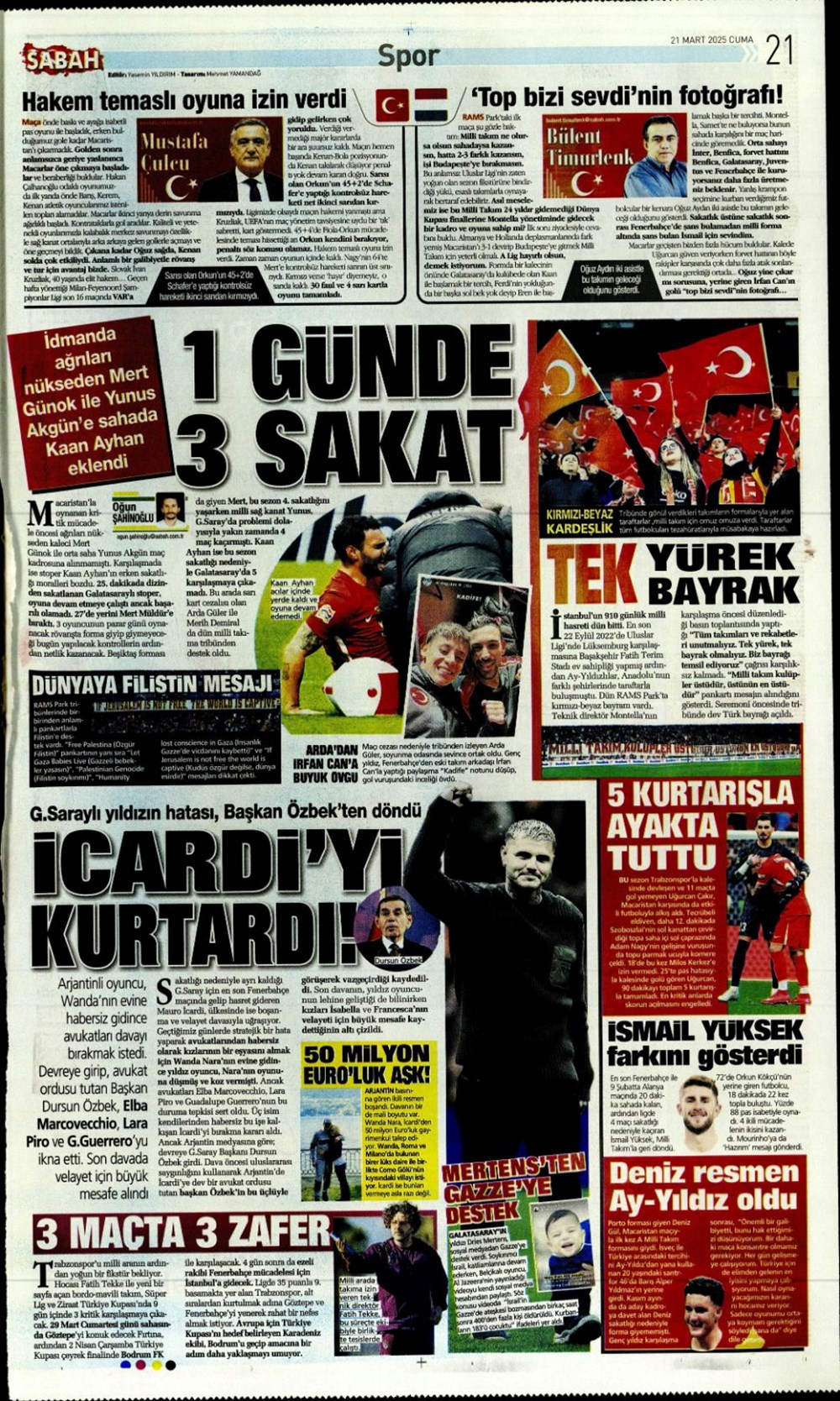 "İşte bizim çocuklar" (21 Mart 2025 spor manşetleri) - 9