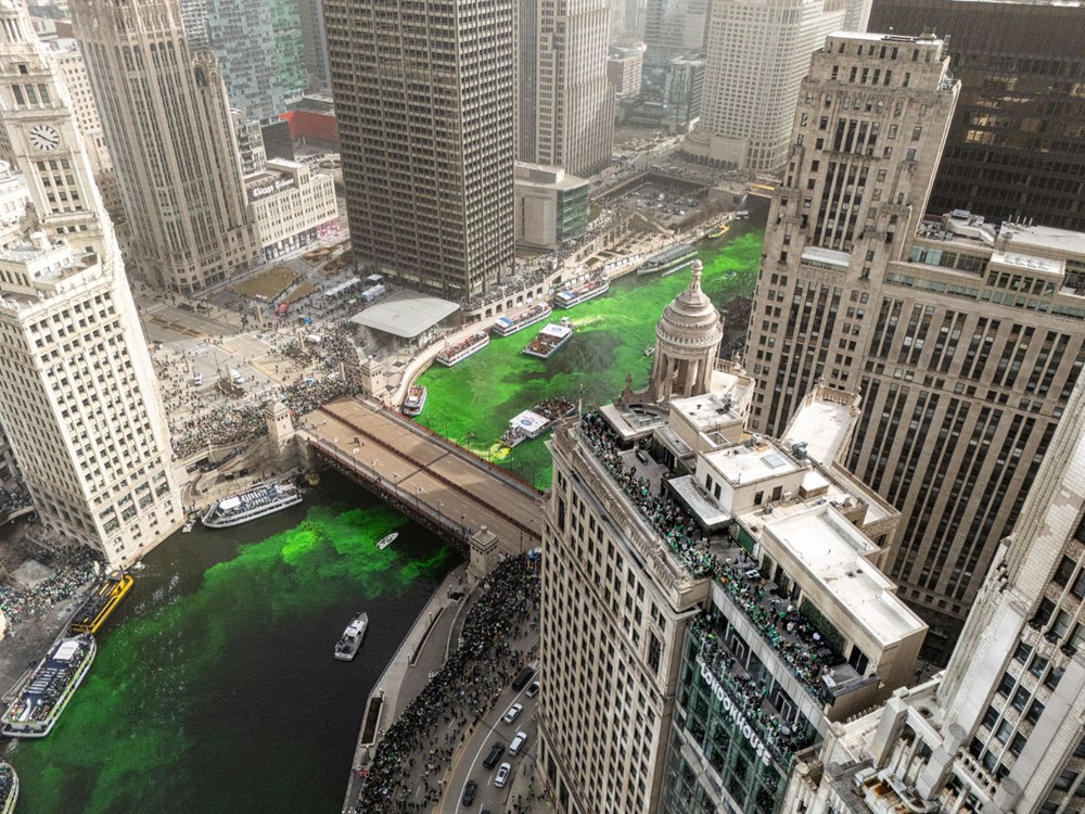 ABD'de Aziz Patrick Günü coşkusu: Chicago Nehri yeşile büründü 79