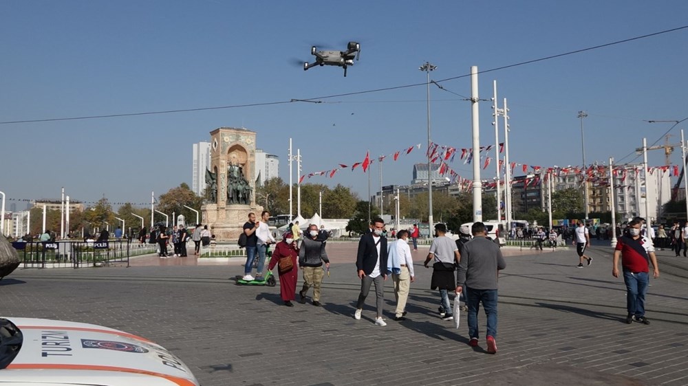 Taksim'de drone'lu maske denetimi - 2