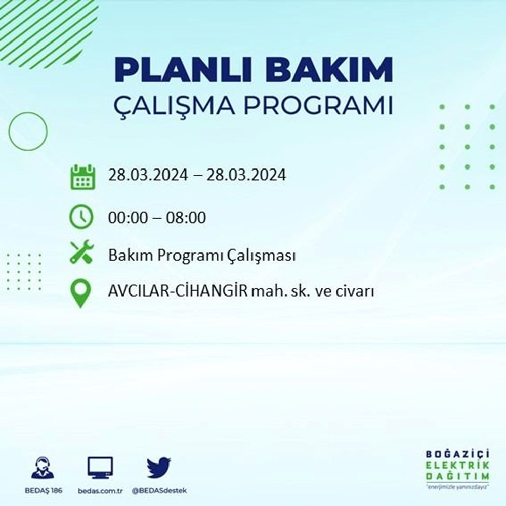 İstanbul'un 19 ilçesinde elektrik kesintisi: Elektrikler ne zaman gelecek? (28 Mart tarihli BEDAŞ kesinti programı) - 4