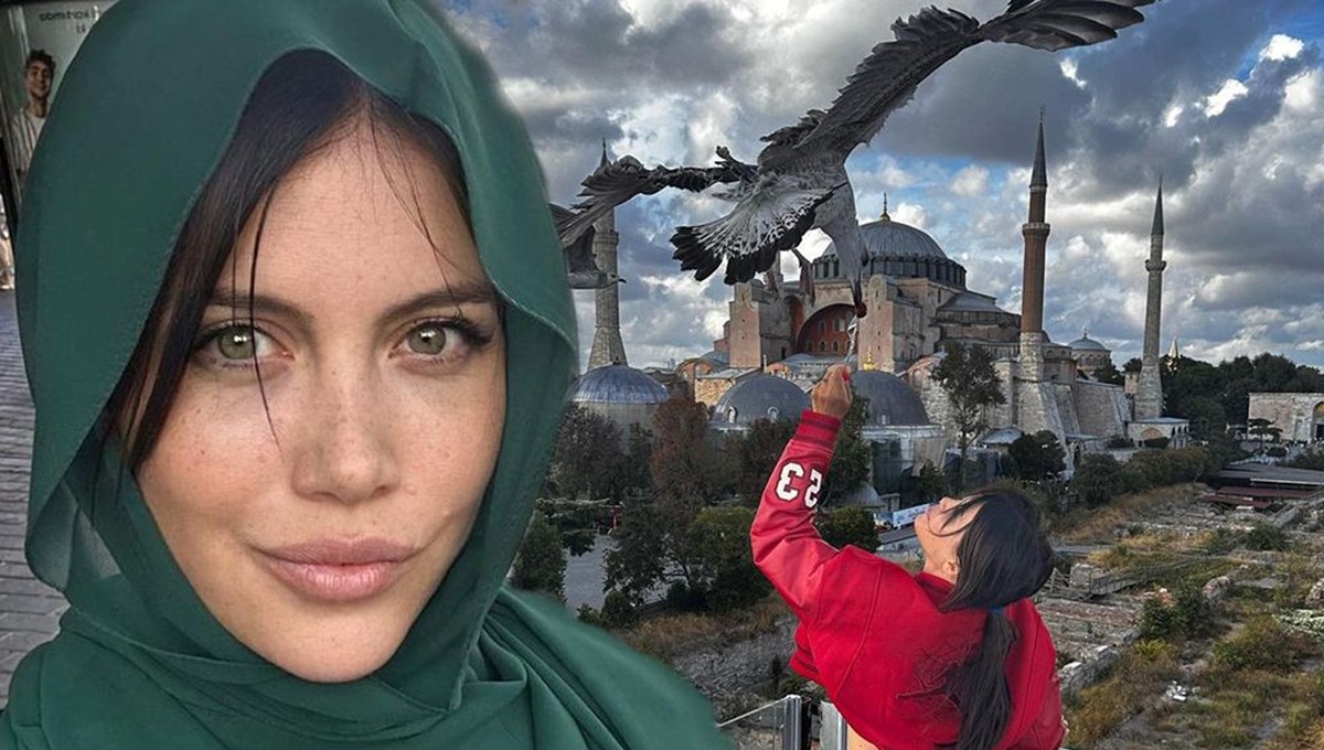 Wanda Nara'dan İstanbul turu: Ailesiyle Ayasofya'nın önünde poz verdi Wanda Nara'dan İstanbul turu: Ailesiyle Ayasofya'nın önünde poz verdi