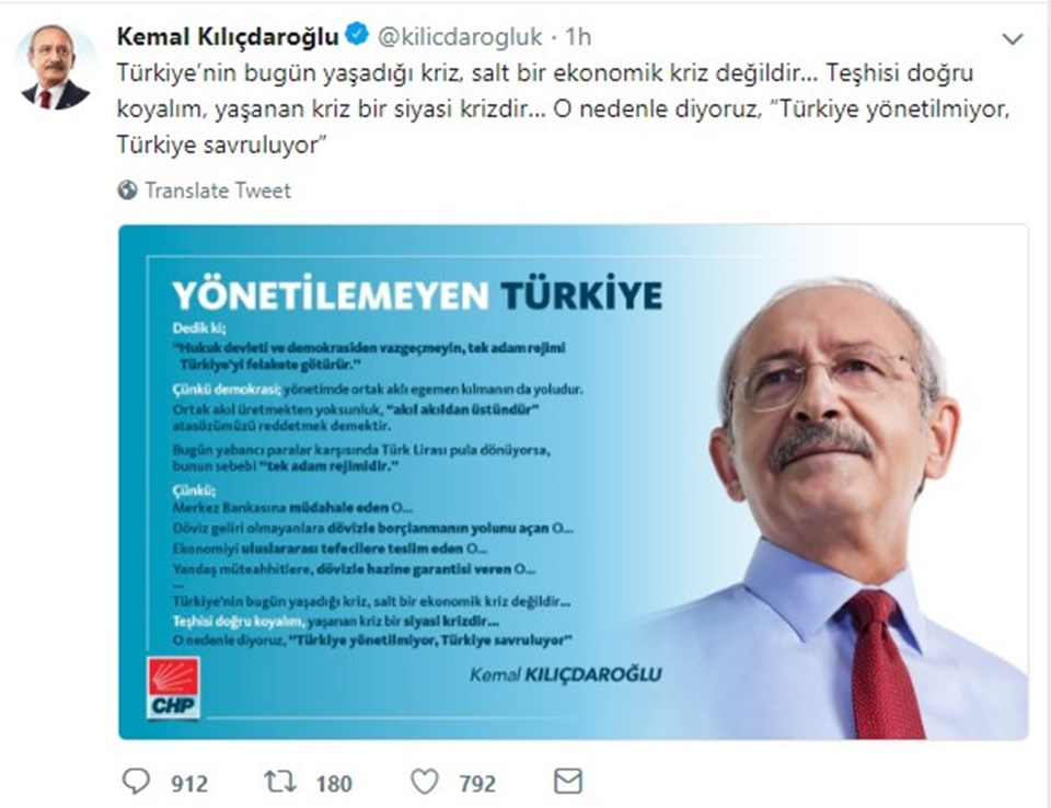 Kılıçdaroğlu: Ekonomik kriz değil, siyasi kriz var - 1