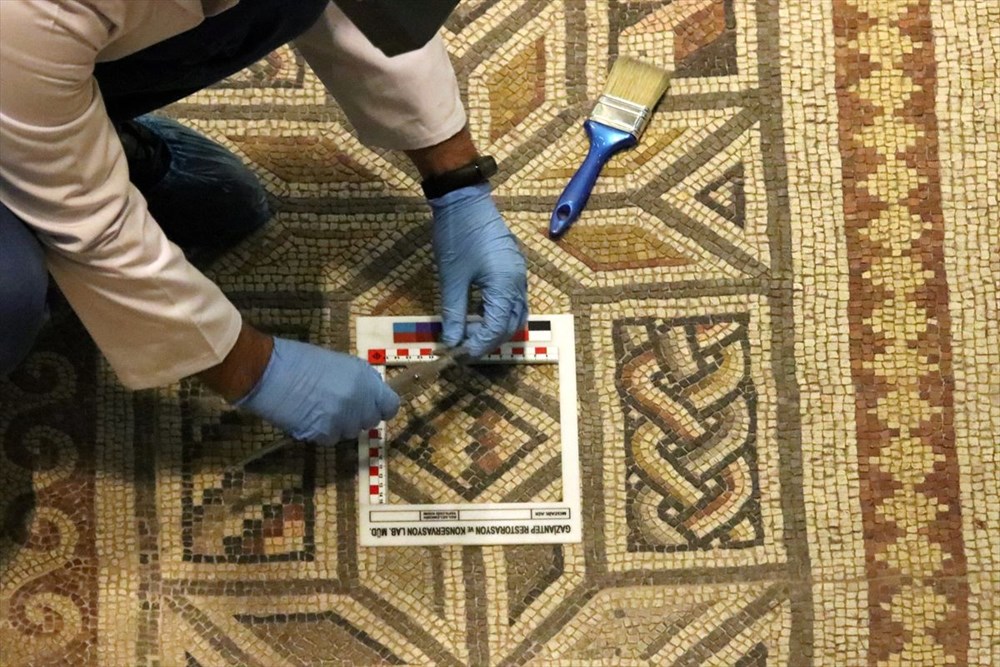 Zeugma Mozaik Müzesi'ndeki eserler, cerrah hassasiyetiyle temizlenerek geleceğe aktarılıyor - 7
