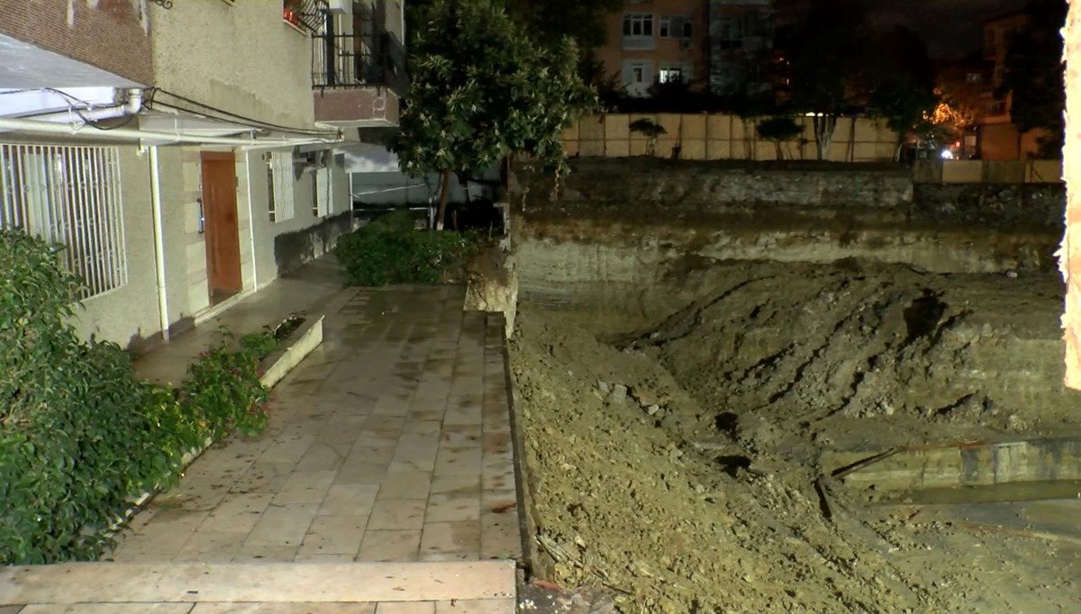 Bahçelievler'de inşaat kazısı sırasında istinat duvarı çöktü Bahçelievler'de inşaat kazısı sırasında istinat duvarı çöktü