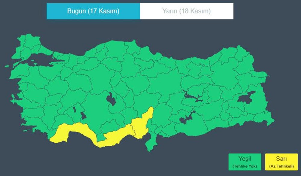 Meteorolojiden kuvvetli yağış uyarısı: 3 il içi sarı kod - 2