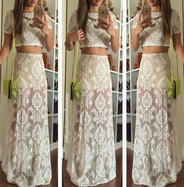 UZUN ETEK VE KISA BLUZ