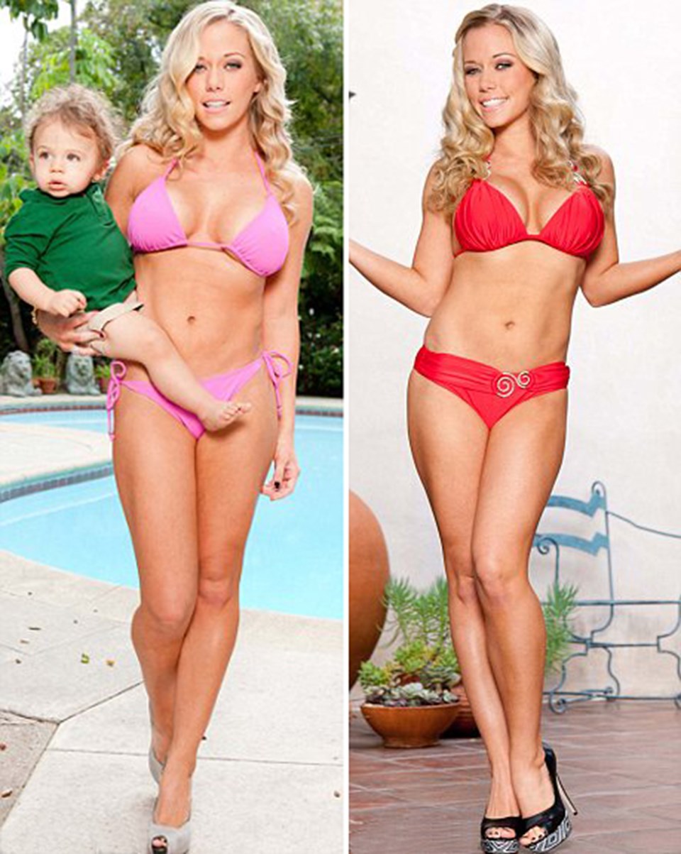 Eski Playboy modeli Kendra Wilkinson bir Amerikan dergisine pembe ve kırmızı bikini ile poz verdi
