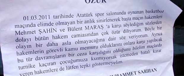 Özür yazısı davadan vazgeçirdi